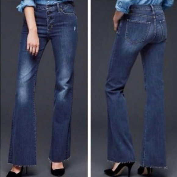 GAP Authentic Flare 1969 Jeans Button Closure - Picture 2 of 10